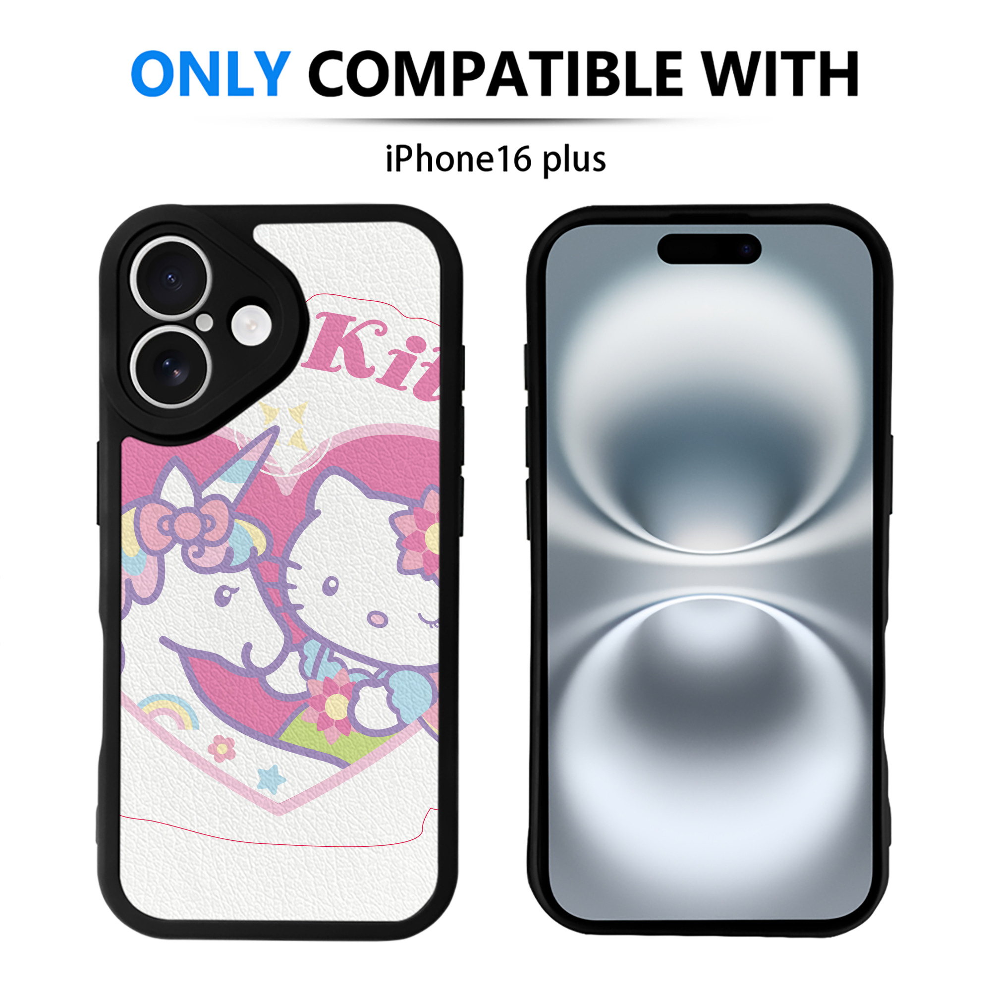 （画像用） Hello Kitty ハローキティ 【iPhone 16シリーズ対応】シリコンスマホケース（レザー調） 材質：シリコン